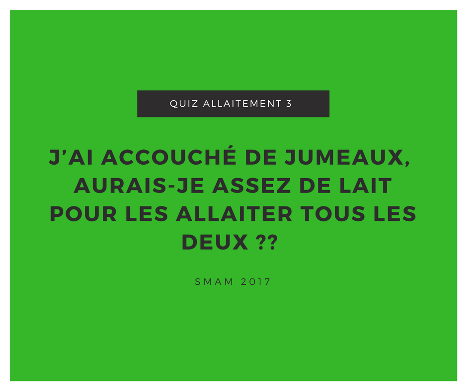 jumeaux allaitement